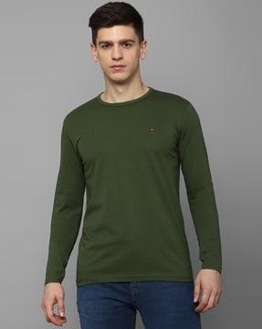 men slim fit crew-neck t-shirt with logo embroidery