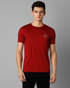 men slim fit crew-neck t-shirt with logo print