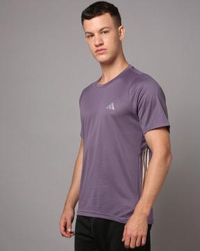 men slim fit crew-neck t-shirt with logo print