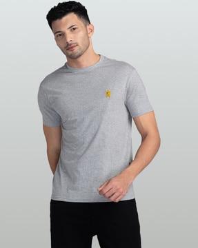 men slim fit crew-neck t-shirt with logo print