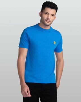 men slim fit crew-neck t-shirt with logo print