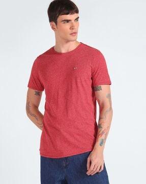 men slim fit crew-neck t-shirt with logo print