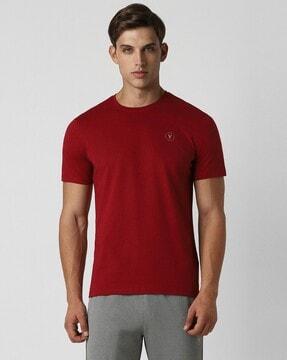 men slim fit crew-neck t-shirt with logo print