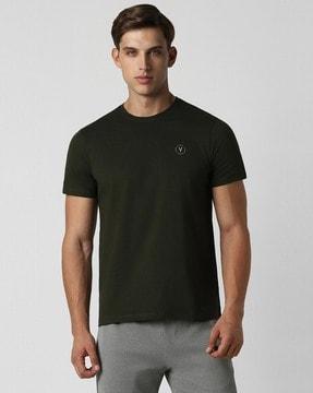 men slim fit crew-neck t-shirt with logo print