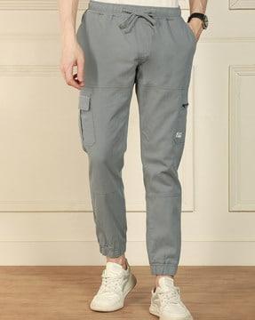 men slim fit flat-front cargo jogger pants