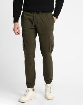 men slim fit flat-front cargo pants