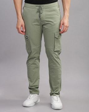 men slim fit flat-front cargo pants