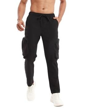 men slim fit flat-front cargo pants