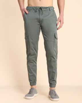 men slim fit flat-front cargo pants