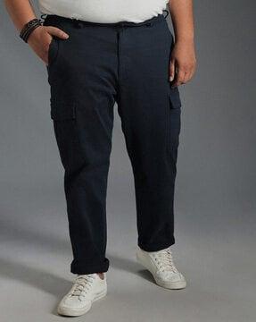 men slim fit flat-front cargo pants