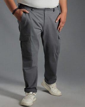 men slim fit flat-front cargo pants