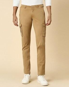 men slim fit flat-front cargo pants