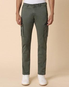 men slim fit flat-front cargo pants