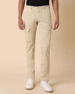 men slim fit flat-front cargo pants