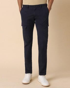 men slim fit flat-front cargo pants