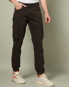 men slim fit flat-front cargo pants