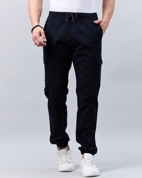 men slim fit flat-front cargo pants