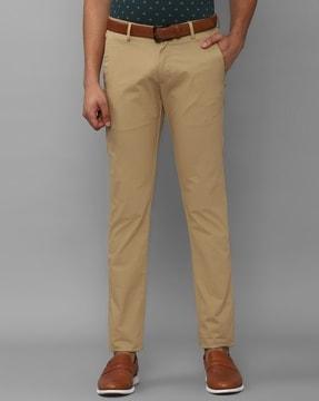 men slim fit flat-front chinos