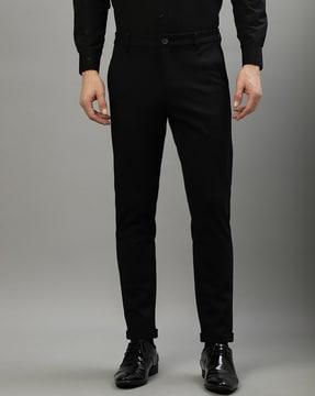 men slim fit flat-front chinos