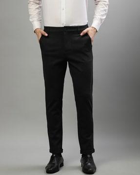 men slim fit flat-front chinos