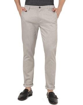 men slim fit flat-front chinos