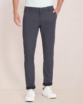 men slim fit flat-front chinos