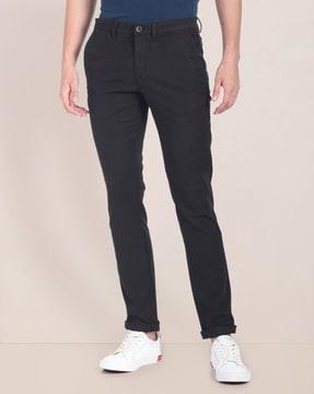 men slim fit flat-front chinos