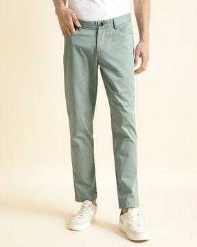 men slim fit flat-front chinos