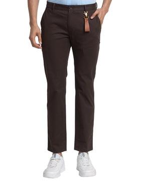 men slim fit flat-front chinos