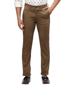 men slim fit flat-front chinos