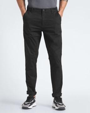 men slim fit flat-front chinos