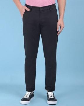 men slim fit flat-front chinos