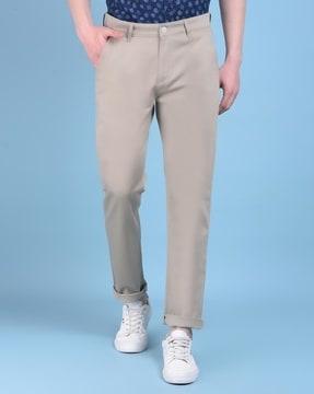 men slim fit flat-front chinos