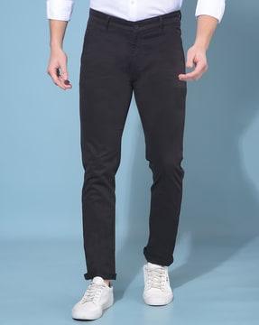 men slim fit flat-front chinos