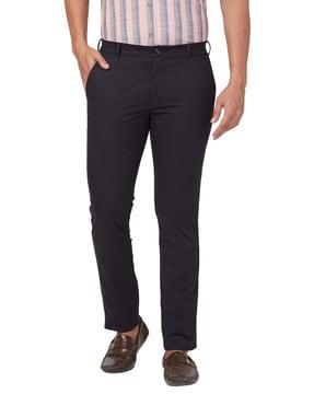 men slim fit flat-front chinos