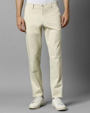 men slim fit flat-front chinos