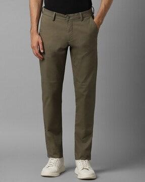 men slim fit flat-front chinos