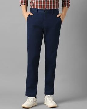 men slim fit flat-front chinos