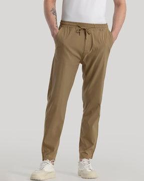 men slim fit flat-front jogger pants