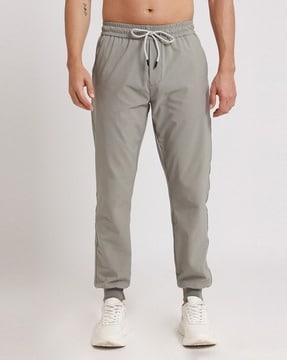 men slim fit flat-front joggers