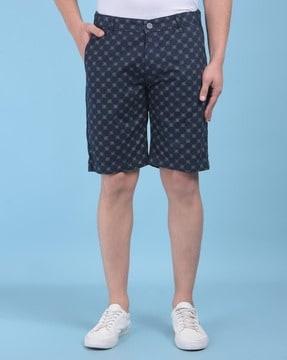 men slim fit flat-front shorts