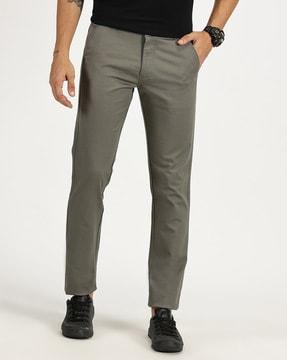 men slim fit flat-front trouser