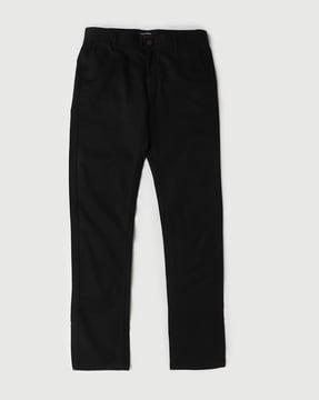 men slim fit flat-front trousers