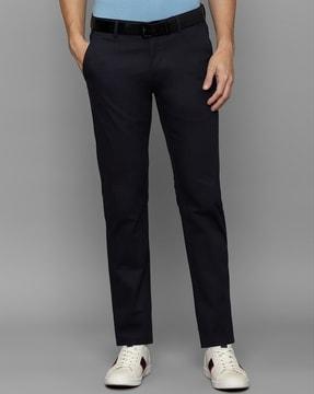 men slim fit flat-front trousers