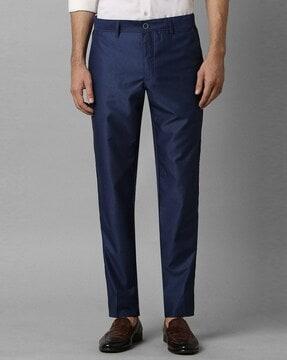 men slim fit flat-front trousers