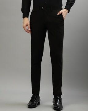 men slim fit flat-front trousers