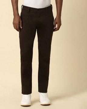 men slim fit flat-front trousers