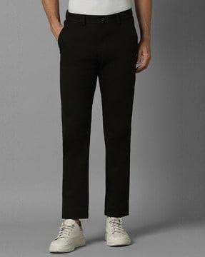 men slim fit flat-front trousers