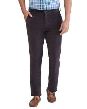 men slim fit flat-front trousers