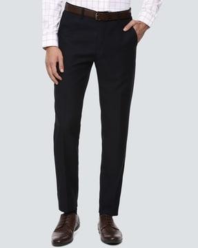 men slim fit flat-front trousers